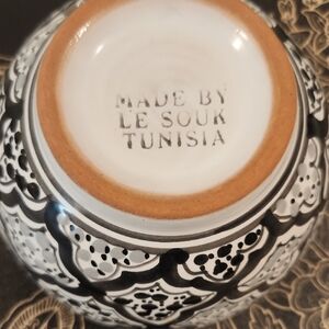 VINTAGE LE SOUK - 6" Black and White Ceramic Bowl